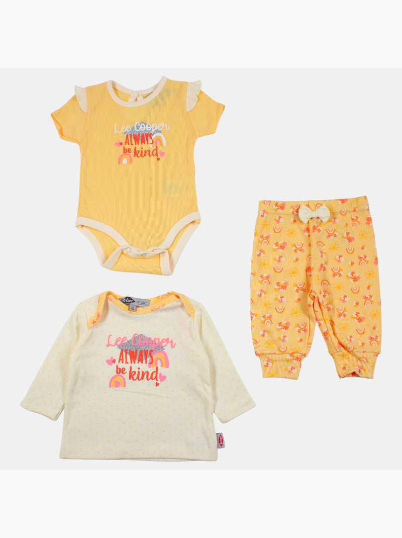 Lee Cooper - Ensemble body avec t-shirt manches longues et legging bébé Blanc - Kiabi