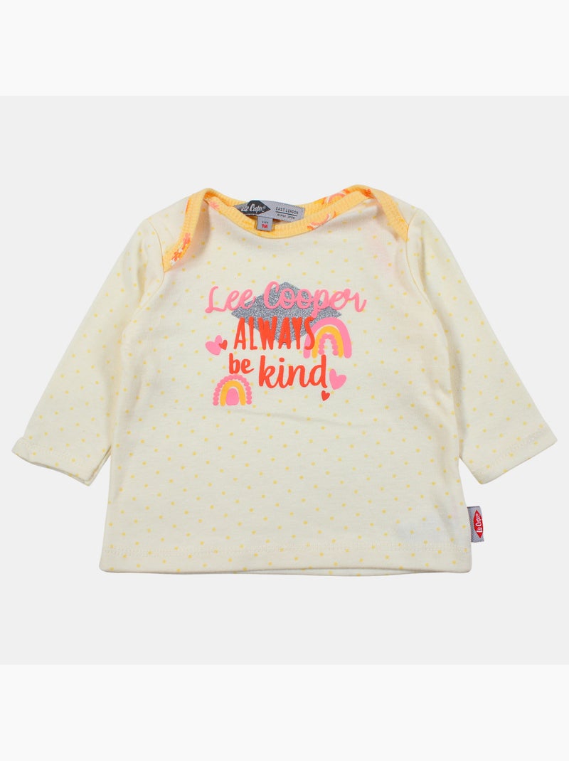 Lee Cooper - Ensemble body avec t-shirt manches longues et legging bébé Blanc - Kiabi
