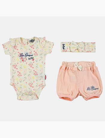 Lee Cooper - Ensemble body et short fille avec motifs floraux