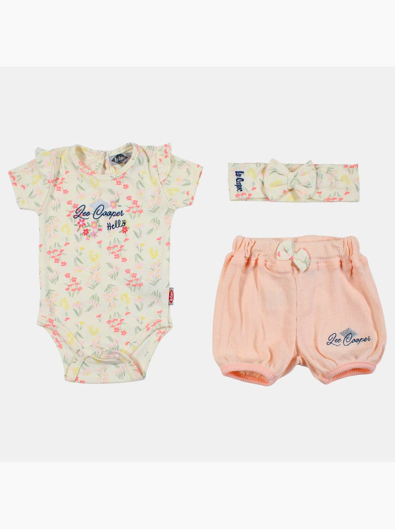 Lee Cooper - Ensemble body et short fille avec motifs floraux Blanc - Kiabi