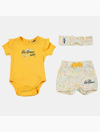 Lee Cooper - Ensemble body et short fille avec motifs floraux