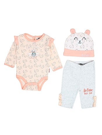 Ensemble Bébé Body + Pantalon + Bonnet - Tissu 100% Coton, Motif Ourson, Boutons-pression Pratiques - 5