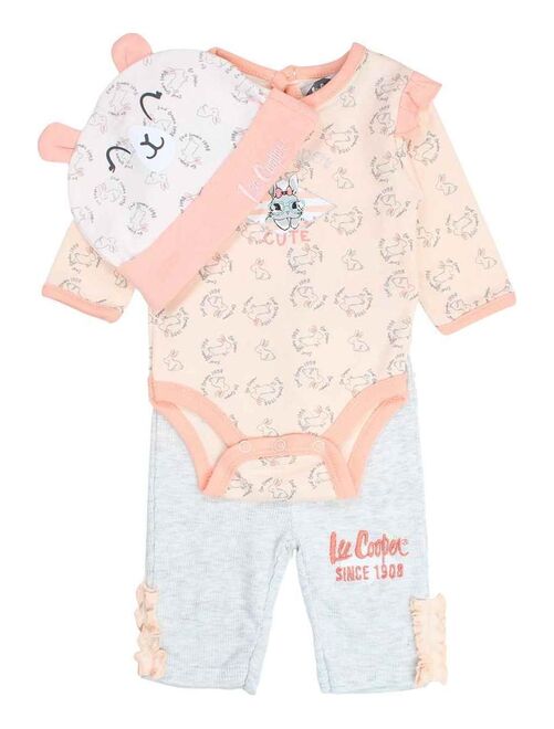Lee Cooper - Ensemble ​​Body pantalon bonnet bébé fille Imprimé Logo - Kiabi