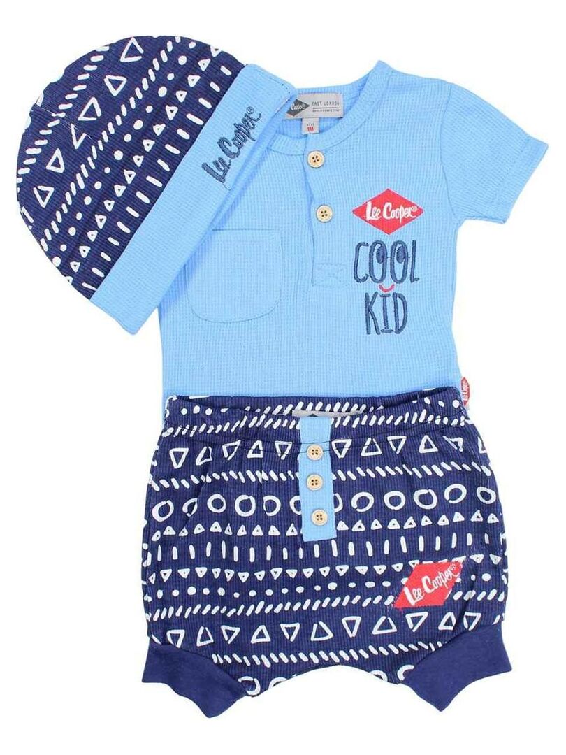 Lee Cooper - Ensemble ​​Body pantalon bonnet bébé garçon Imprimé Logo -  Bleu - Kiabi - 11.18€