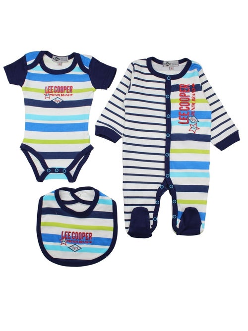 GOTS Certified Lee Cooper - Ensemble T-shirt Short Bébé Fille Imprimé Logo - Bleu Baby Dress