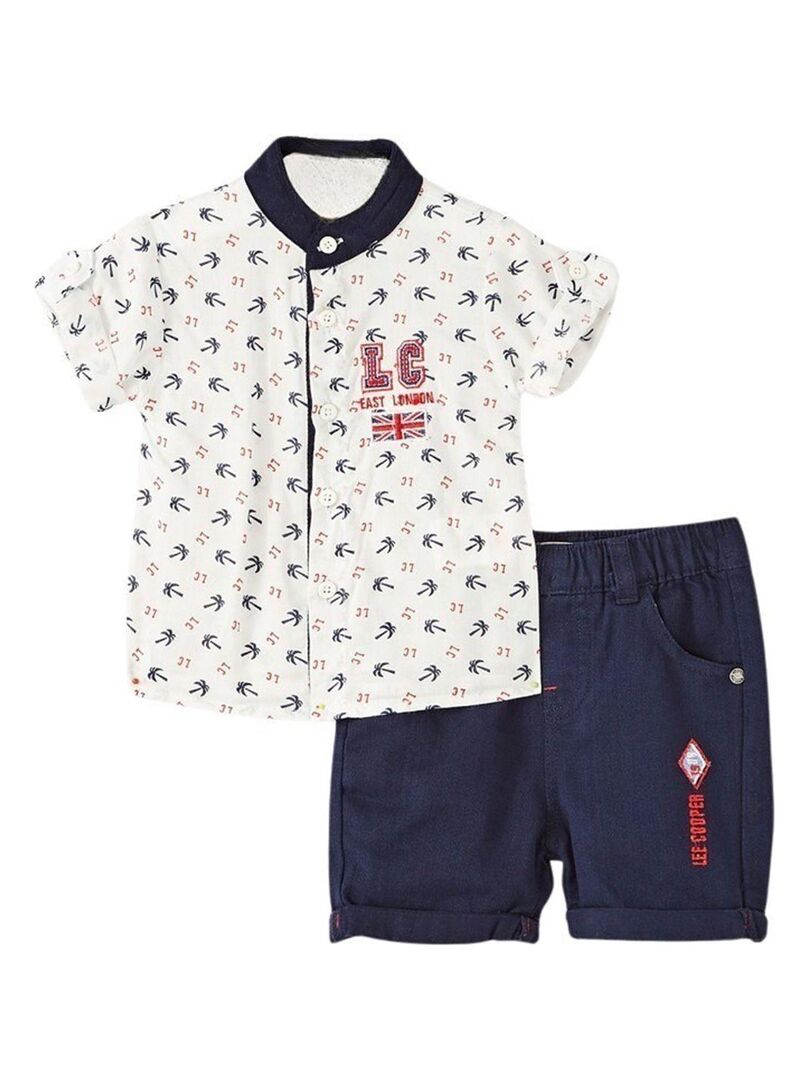 Lee Cooper Ensemble Chemise short b b gar on Imprim Logo