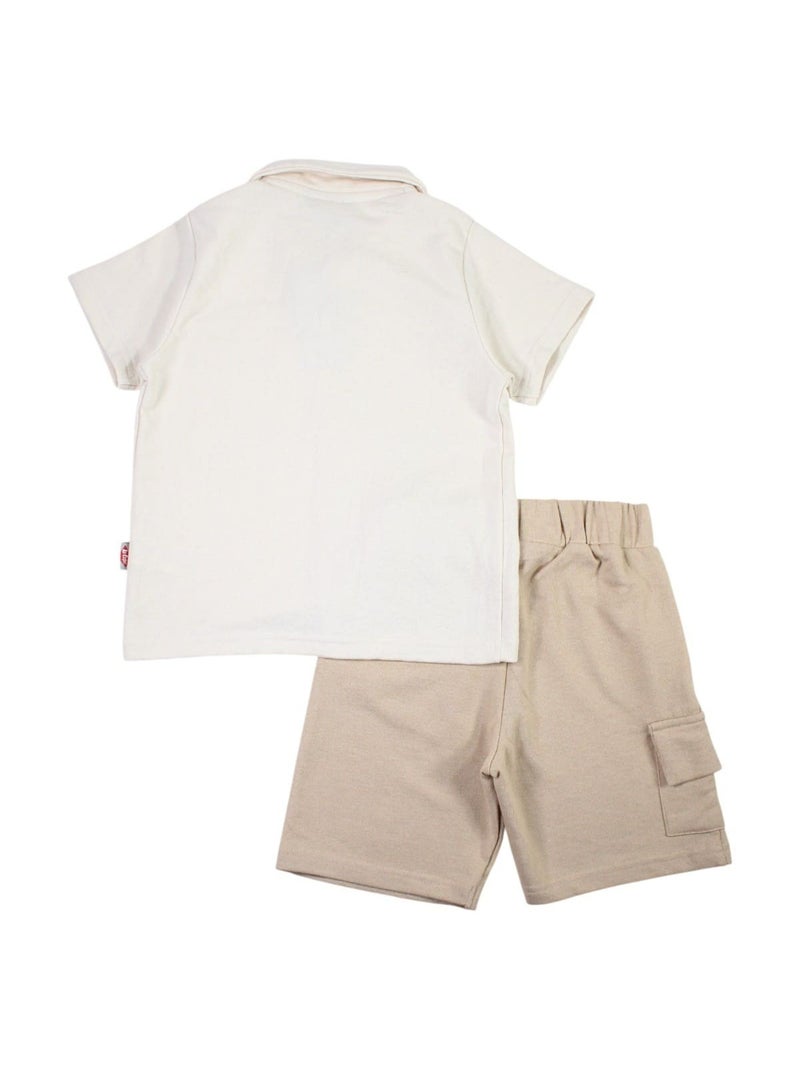 Lee Cooper - Ensemble chemisier et short bébé garçon imprimé Beige - Kiabi