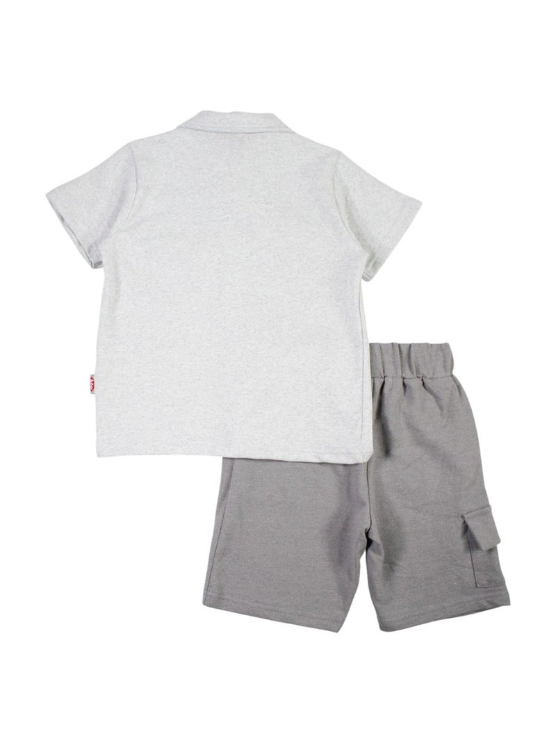 Lee Cooper - Ensemble chemisier et short bébé garçon imprimé Gris - Kiabi