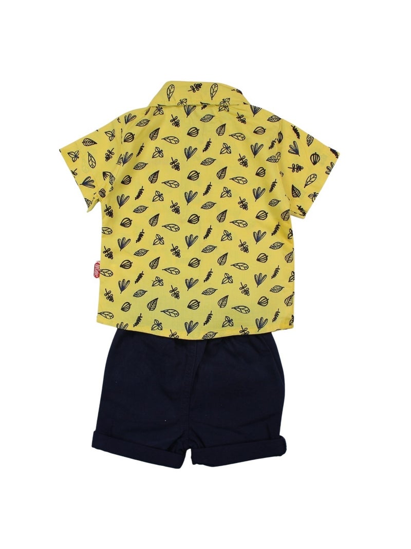 Lee Cooper - Ensemble Chemisier et Short  bébé Lee Cooper Jaune - Kiabi