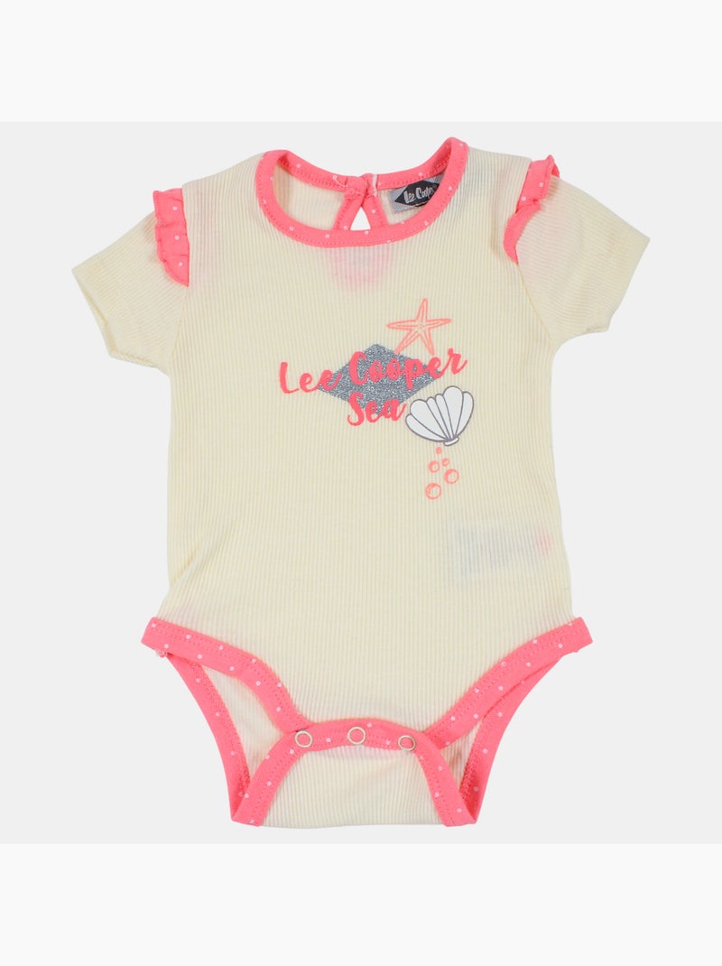 Lee Cooper - Ensemble de 2 bodys et pantalon avec motif plage Rose - Kiabi