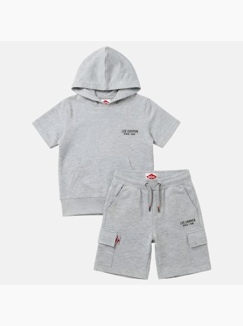 Lee Cooper - Ensemble de 2 pièces Sweat à capuche manches courtes + short - Kiabi Lee Cooper - Ensemble de 2 pièces Sweat à capuche manches courtes + short - Kiabi