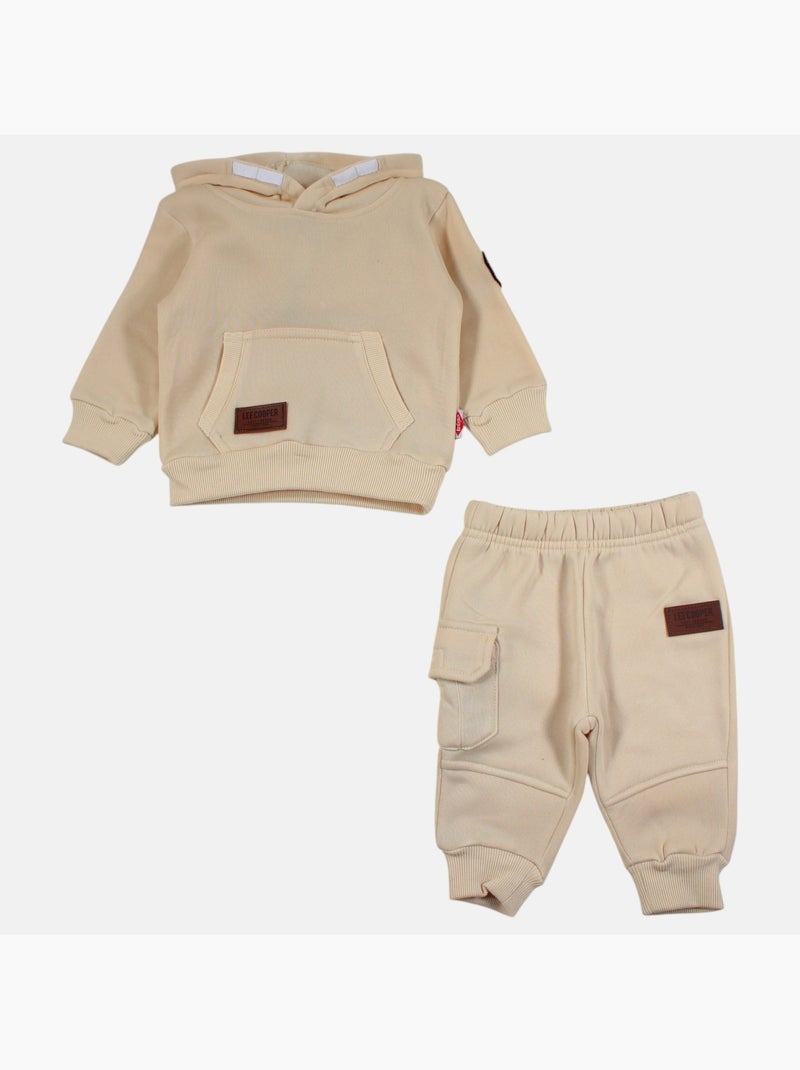Lee cooper - ensemble de jogging sweat à capuche et pantalon garçon Beige - Kiabi