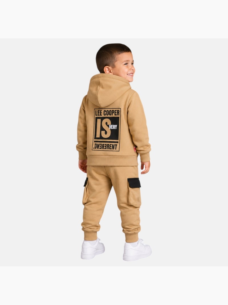 Lee Cooper - Ensemble de jogging, sweat à capuche et pantalon garçon Beige - Kiabi