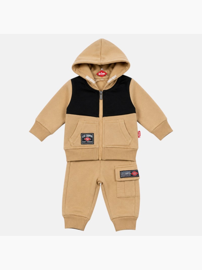 Lee Cooper - Ensemble de jogging, veste à capuche et pantalon garçon Beige - Kiabi
