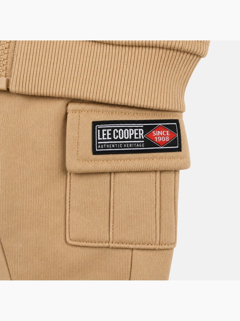 Lee Cooper - Ensemble de jogging, veste à capuche et pantalon garçon Beige - Kiabi