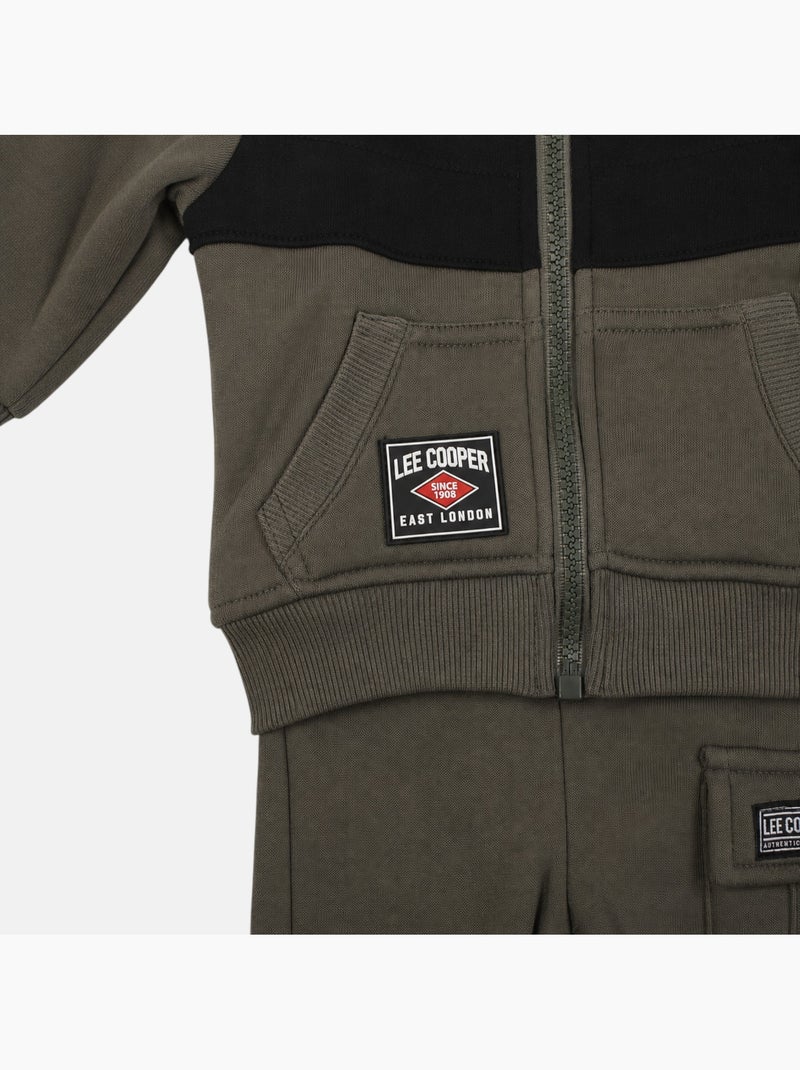 Lee Cooper - Ensemble de jogging, veste à capuche et pantalon garçon Kaki - Kiabi
