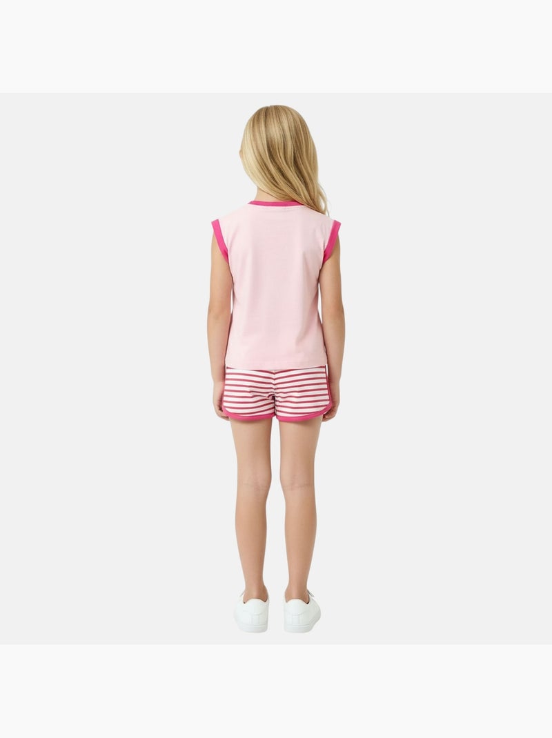 Lee Cooper - Ensemble fille composé d un débardeur et d un short Rose - Kiabi