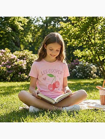 Lee Cooper - Ensemble fille T-shirt avec motif et son short assorti