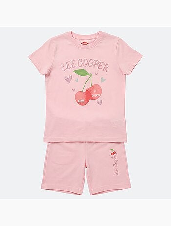 Lee Cooper - Ensemble fille T-shirt avec motif et son short assorti