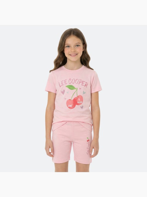 Lee Cooper - Ensemble fille T-shirt avec motif et son short assorti - Kiabi