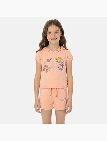 Lee Cooper - Ensemble fille T-shirt manches courtes à capuche et short