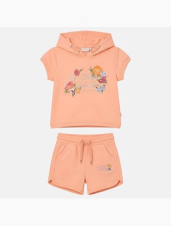 Lee Cooper - Ensemble fille T-shirt manches courtes à capuche et short