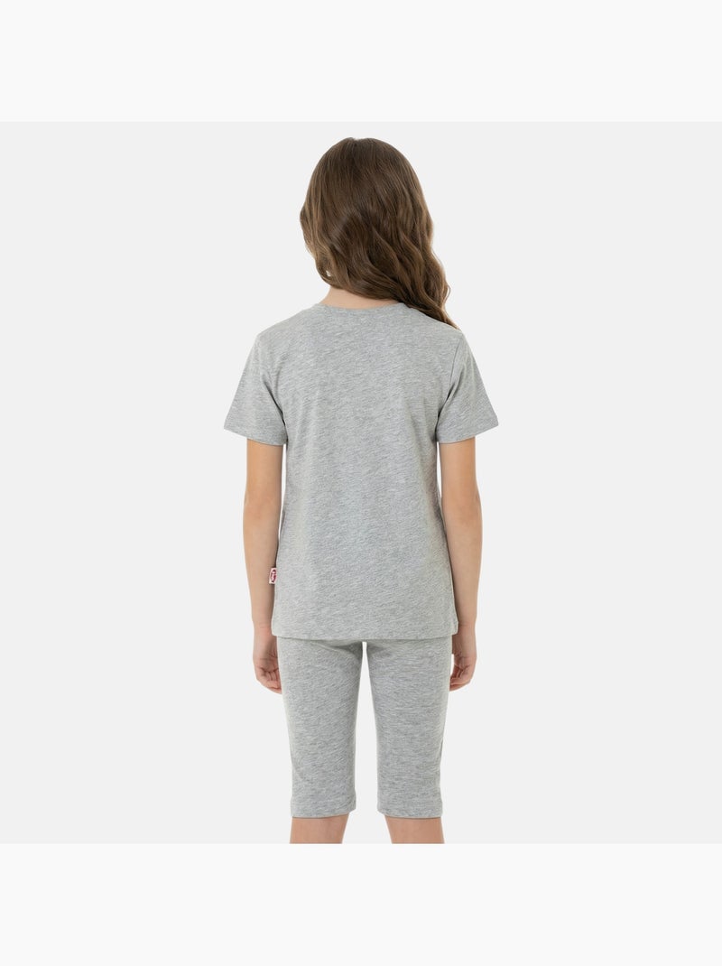 Lee Cooper - Ensemble fille T-shirt manches courtes et bermuda Gris - Kiabi