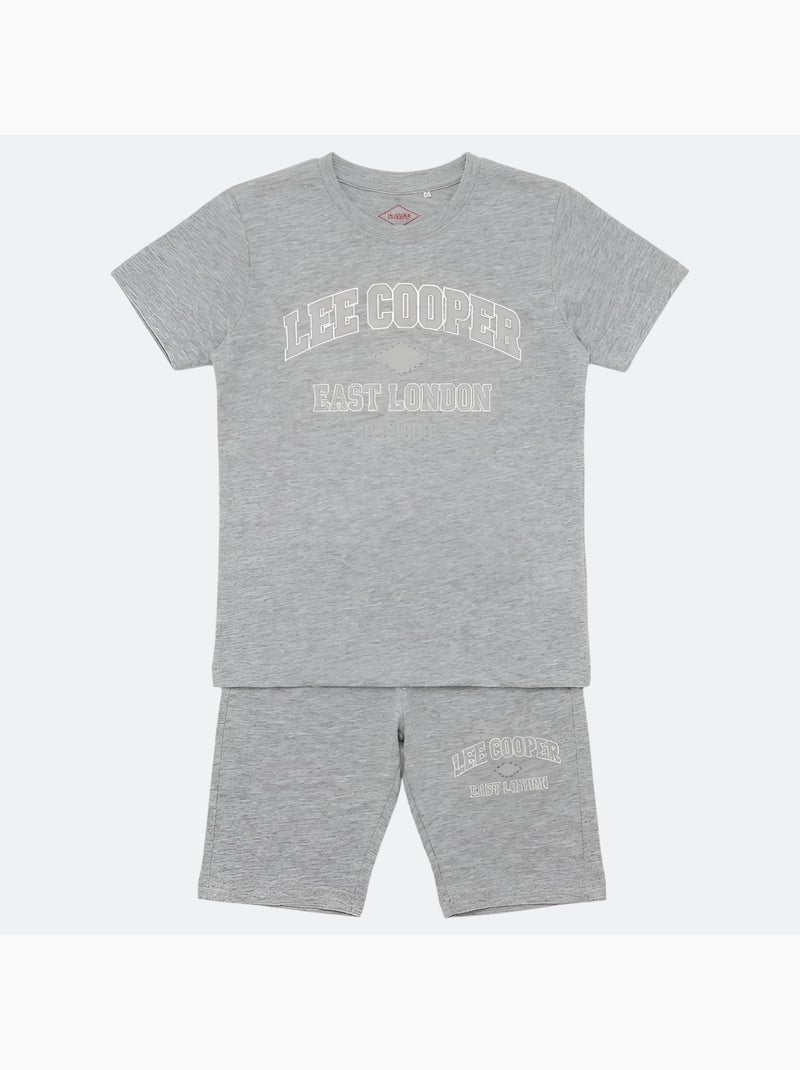 Lee Cooper - Ensemble fille T-shirt manches courtes et bermuda Gris - Kiabi