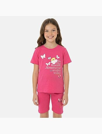 Lee Cooper - Ensemble fille T-shirt manches courtes et bermuda