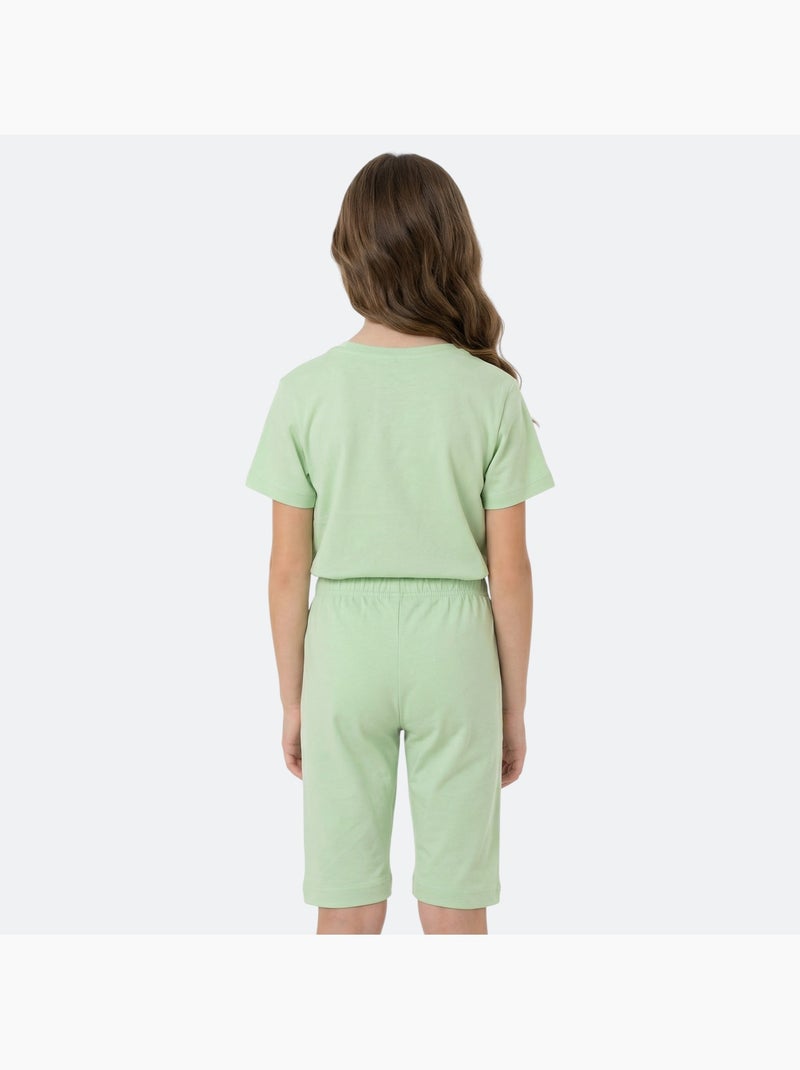 Lee Cooper - Ensemble fille T-shirt manches courtes et bermuda Vert - Kiabi