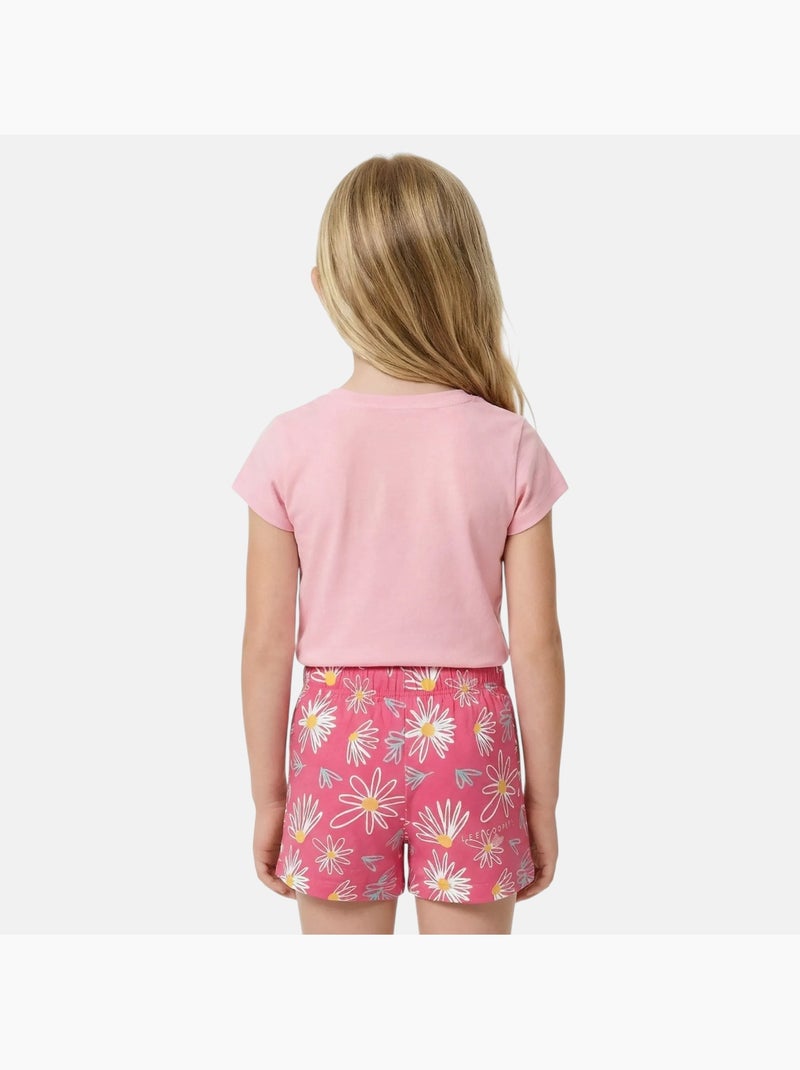 Lee Cooper - Ensemble fille T-shirt manches courtes et short Rose - Kiabi