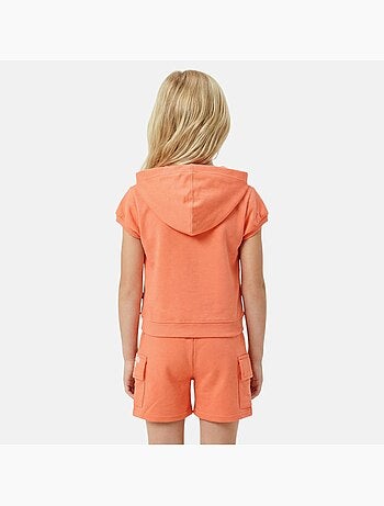 Lee Cooper - Ensemble fille T-shirt manches courtes zippé à capuche et short -