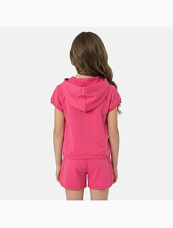 Lee Cooper - Ensemble fille T-shirt manches courtes zippé à capuche et short -
