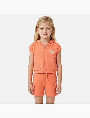 Lee Cooper - Ensemble fille T-shirt manches courtes zippé à capuche et short