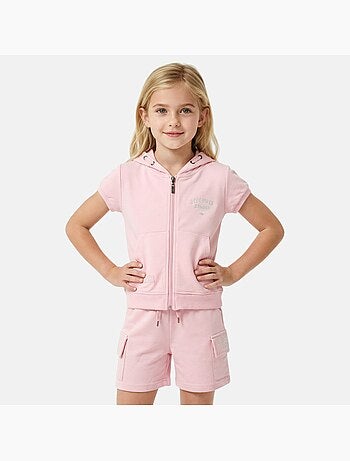 Lee Cooper - Ensemble fille T-shirt manches courtes zippé à capuche et short