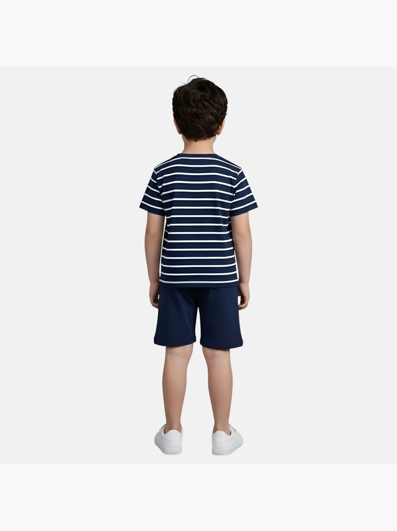 Lee Cooper - Ensemble garçon avec T shirt manches courtes et short Bleu marine - Kiabi
