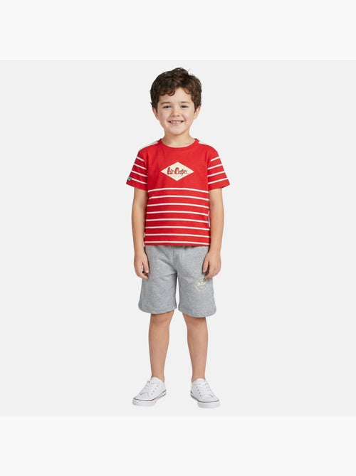 Lee Cooper - Ensemble garçon avec T shirt manches courtes et short - Kiabi