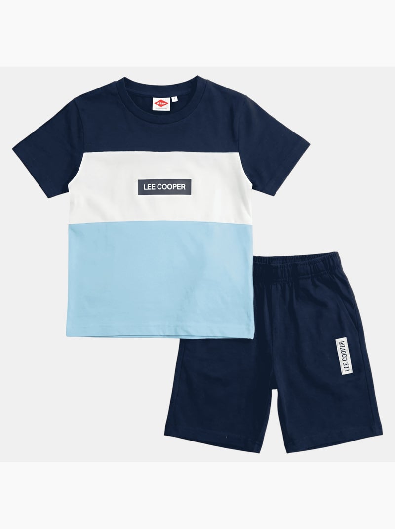 Lee Cooper - Ensemble garçon composé d un T shirt manches courtes et d un short Bleu marine - Kiabi