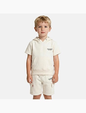 Lee Cooper - Ensemble garçon T-shirt manches courtes à capuche et short -