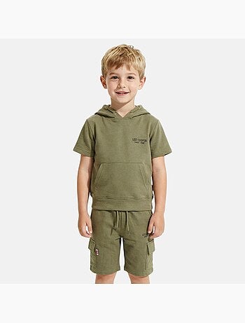 Lee Cooper - Ensemble garçon T-shirt manches courtes à capuche et short -