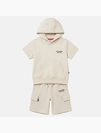 Lee Cooper - Ensemble garçon T-shirt manches courtes à capuche et short