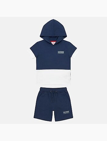 Lee Cooper - Ensemble garçon T-shirt manches courtes à capuche et short