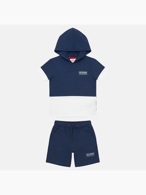 Lee Cooper - Ensemble garçon T-shirt manches courtes à capuche et short - Kiabi