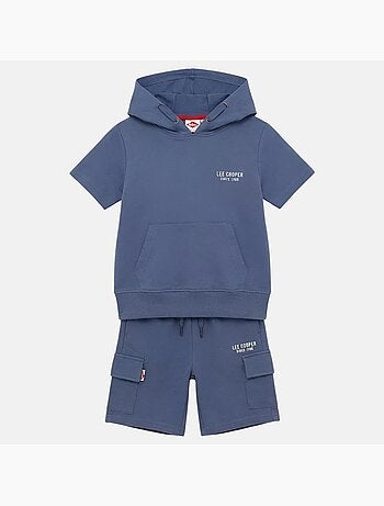 Lee Cooper - Ensemble garçon T-shirt manches courtes à capuche et short