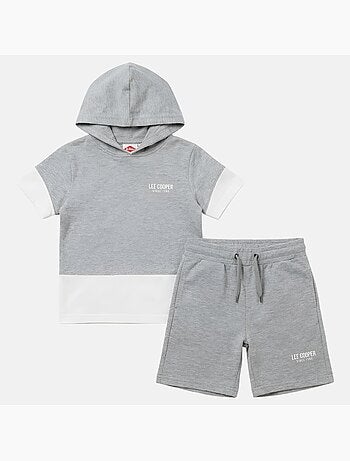 Lee Cooper - Ensemble garçon T-shirt manches courtes à capuche et short