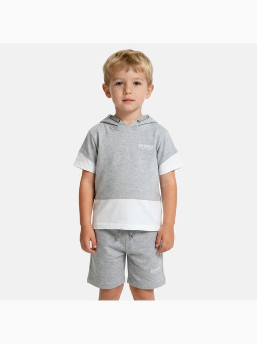 Lee Cooper - Ensemble garçon T-shirt manches courtes à capuche et short - Kiabi