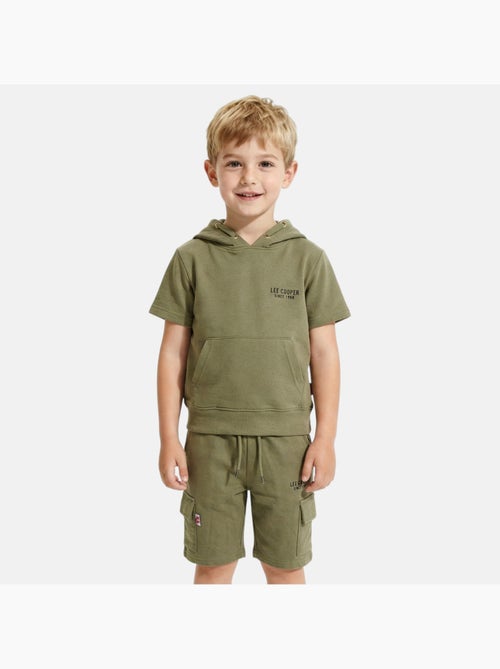 Lee Cooper - Ensemble garçon T-shirt manches courtes à capuche et short - Kiabi