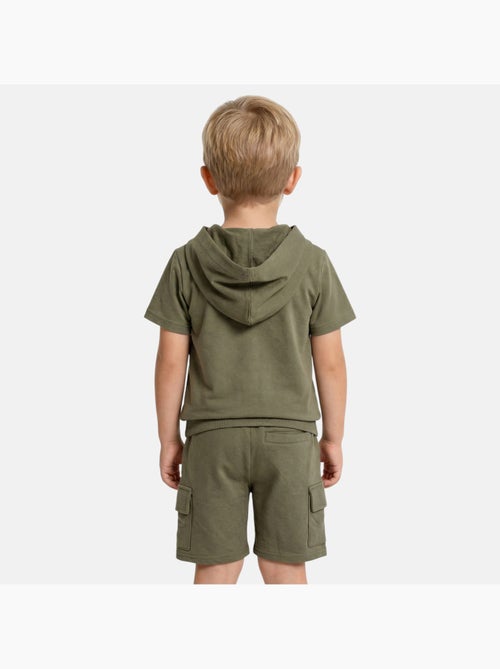 Lee Cooper - Ensemble garçon T-shirt manches courtes à capuche et short - Kiabi