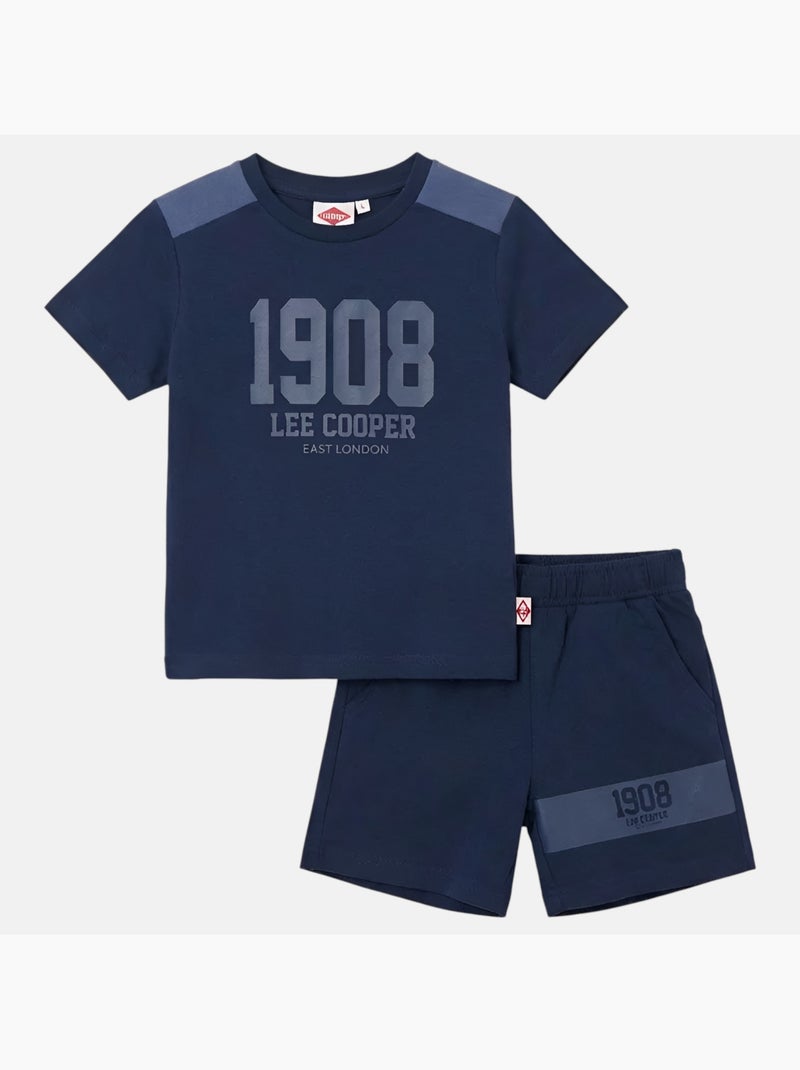 Lee Cooper - Ensemble garçon T-shirt manches courtes et short Bleu marine - Kiabi