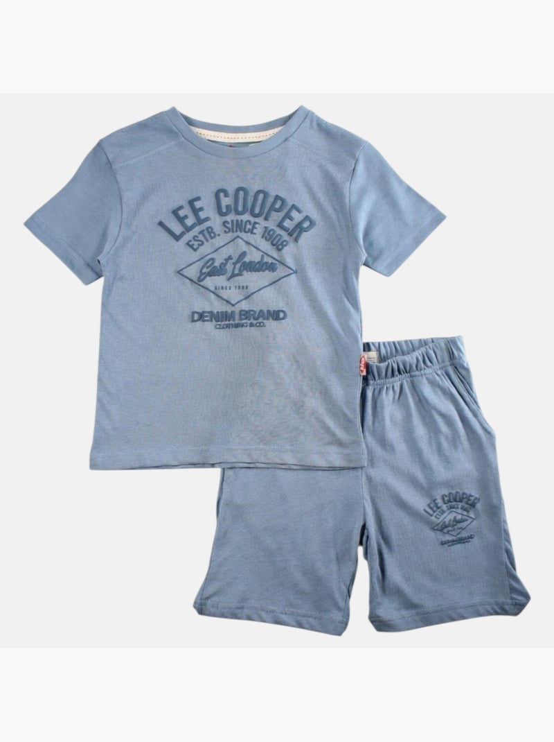 Lee Cooper - Ensemble garçon t-shirt manches courtes et short Bleu - Kiabi